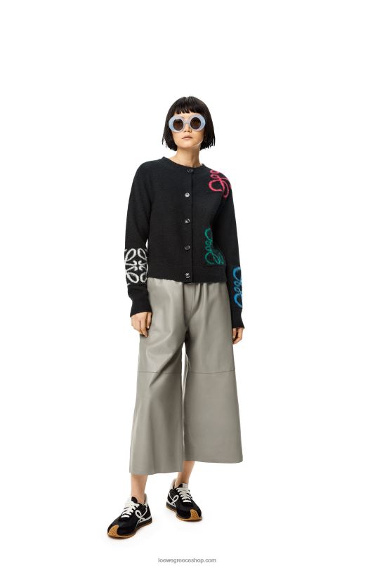 Loewe γυναίκες ζακέτα anagram intarsia σε μαλλί RZR0J1004 μαύρο/πολύχρωμο