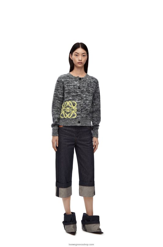 Loewe γυναίκες ζακέτα anagram intarsia σε μαλλί RZR0J990 μαύρο άσπρο