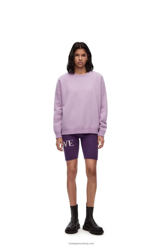 Loewe γυναίκες oversize πουλόβερ με λαιμόκοψη από κασμίρ RZR0J1000 λεβάντα