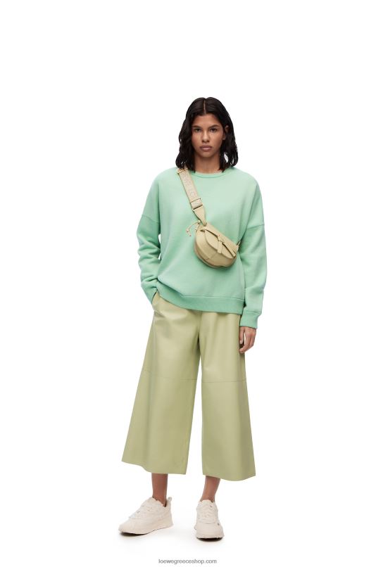Loewe γυναίκες oversize πουλόβερ με λαιμόκοψη από κασμίρ RZR0J1001 πράσινο matcha