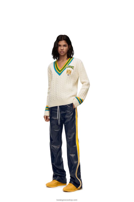 Loewe γυναίκες πουλόβερ varsity από μαλλί RZR0J964 απαλό λευκό