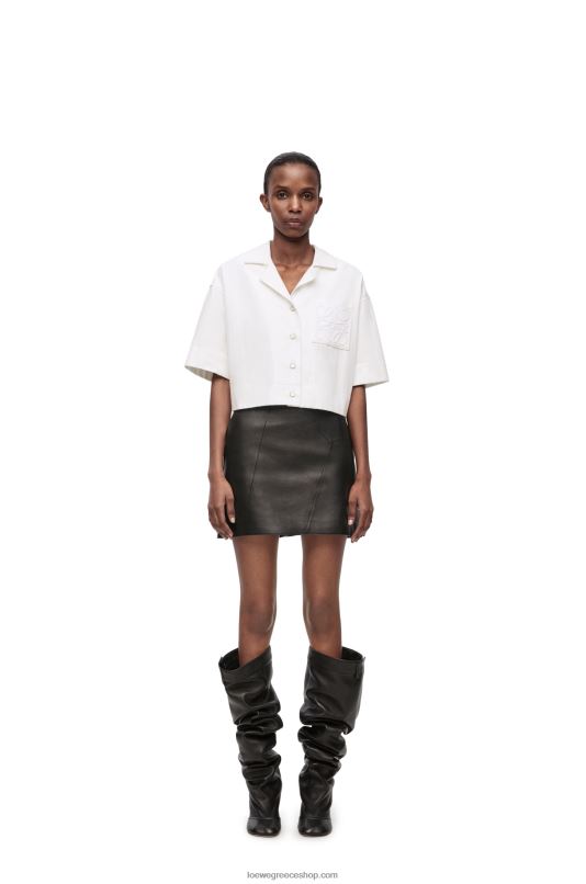 Loewe γυναίκες cropped πουκάμισο σε τζιν RZR0J859 άσπρο