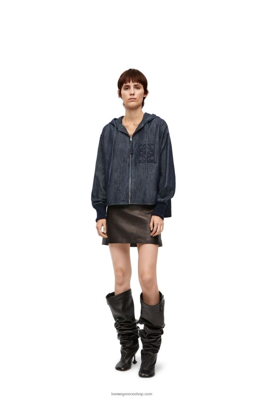 Loewe γυναίκες σακάκι με κουκούλα σε τζιν RZR0J1164 ινδικό