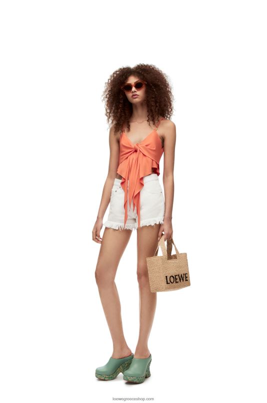 Loewe γυναίκες σορτς αναγραμματισμός σε τζιν RZR0J1171 άσπρο