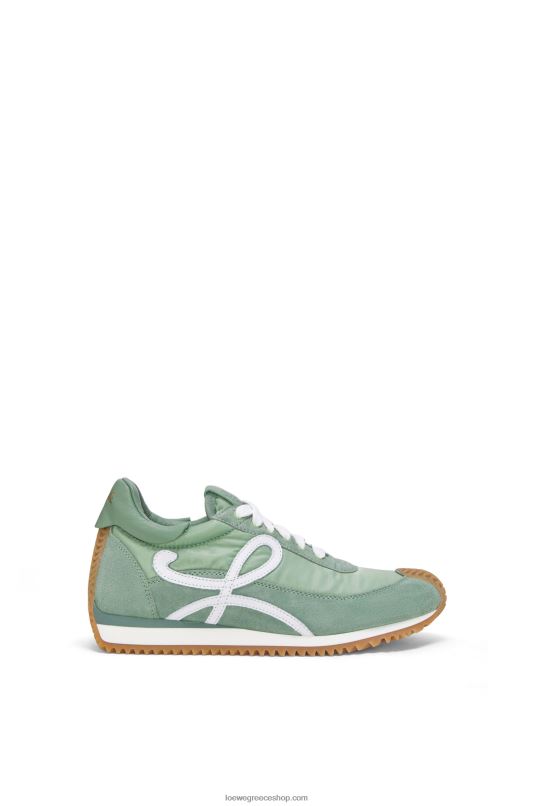 Loewe γυναίκες flow runner σε σουέτ και νάιλον RZR0J641 ανοιχτό πράσινο