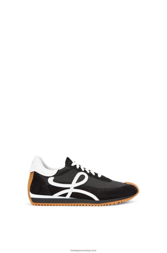 Loewe γυναίκες flow runner σε σουέτ και νάιλον RZR0J642 μαύρο άσπρο