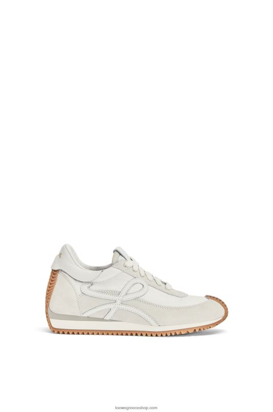 Loewe γυναίκες flow runner σε σουέτ και νάιλον RZR0J643 άσπρο