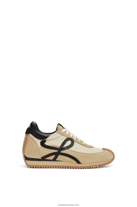 Loewe γυναίκες flow runner σε σουέτ και νάιλον RZR0J644 χρυσό/μαύρο