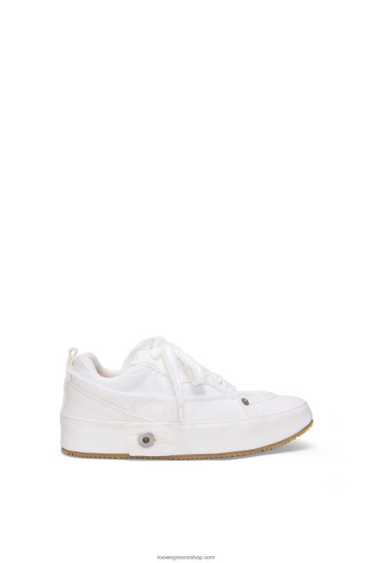 Loewe γυναίκες αποδομημένο sneaker σε τζιν RZR0J660 απαλό λευκό