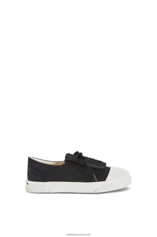 Loewe γυναίκες sneaker με πτερύγιο αναγραμμάτων σε καμβά RZR0J663 μαύρος