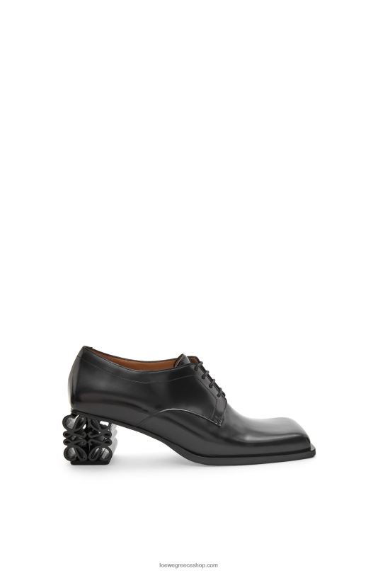 Loewe γυναίκες αναγραμματισμός φτέρνα brogue σε δέρμα μοσχαριού RZR0J768 μαύρος