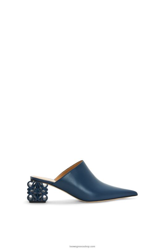 Loewe γυναίκες αναγραμματισμός φτέρνα mule σε δέρμα μοσχαριού RZR0J763 μπλε