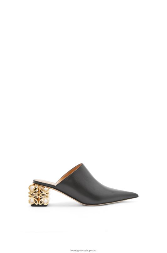 Loewe γυναίκες αναγραμματισμός φτέρνα mule σε δέρμα μοσχαριού RZR0J764 μαύρος
