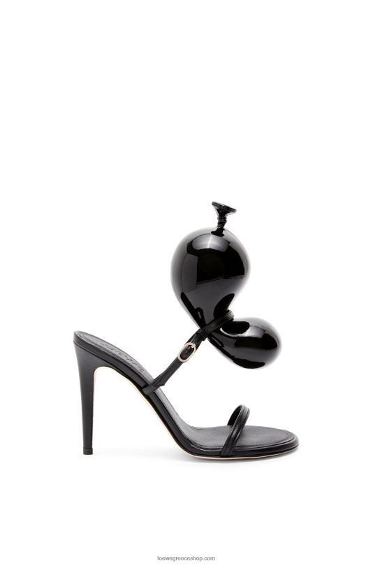 Loewe γυναίκες σανδάλι μπαλόνι σε δέρμα αρνιού RZR0J707 μαύρος