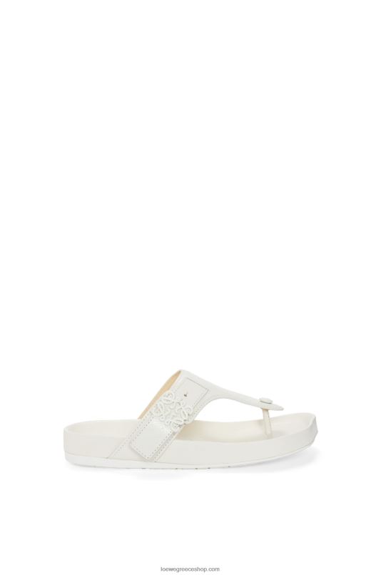 Loewe γυναίκες ease toe post σανδάλι σε δέρμα κατσίκας RZR0J679 άσπρο