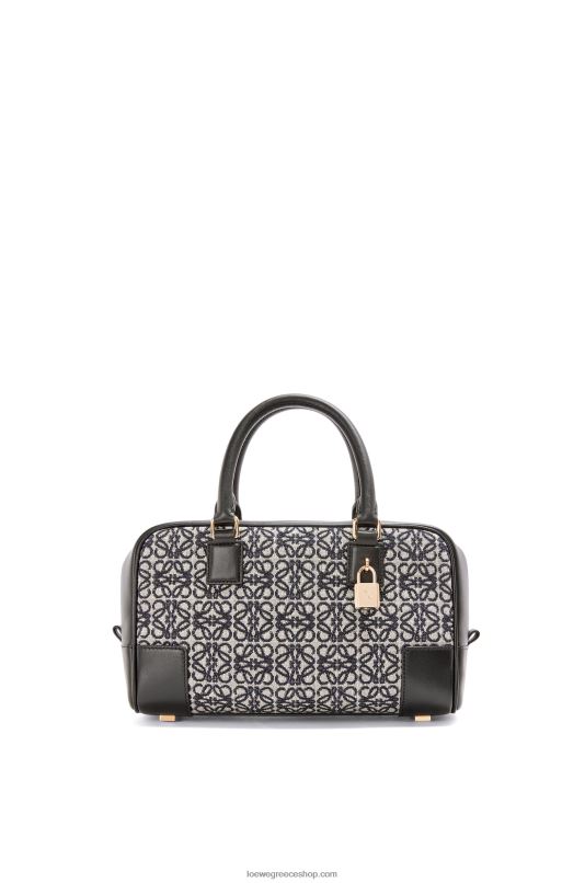 Loewe γυναίκες amazona 23 σε αναγραμματισμένο ζακάρ και δέρμα μοσχαριού RZR0J150 ναυτικό/μαύρο