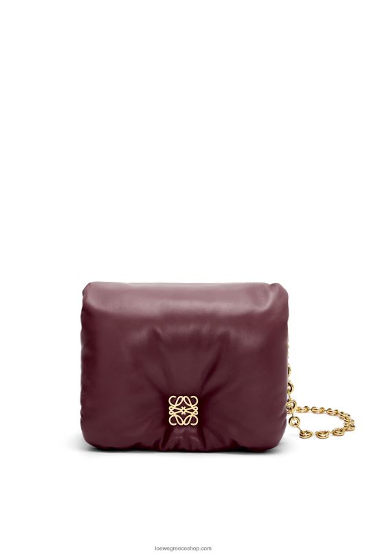 Loewe γυναίκες τσάντα puffer goya σε γυαλιστερή αρνιά νάπα RZR0J416 Βουργουνδία