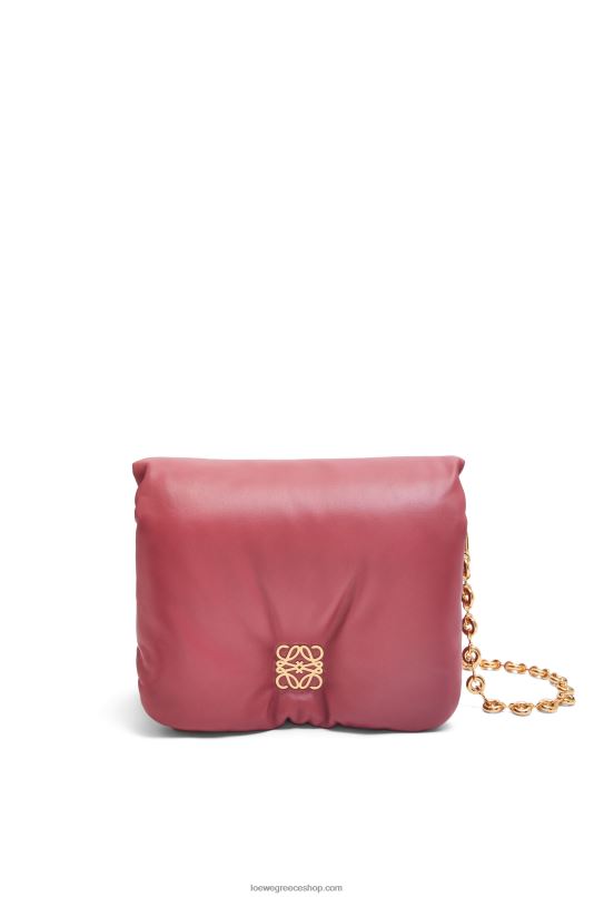 Loewe γυναίκες τσάντα puffer goya σε γυαλιστερή αρνιά νάπα RZR0J489 Plumrose