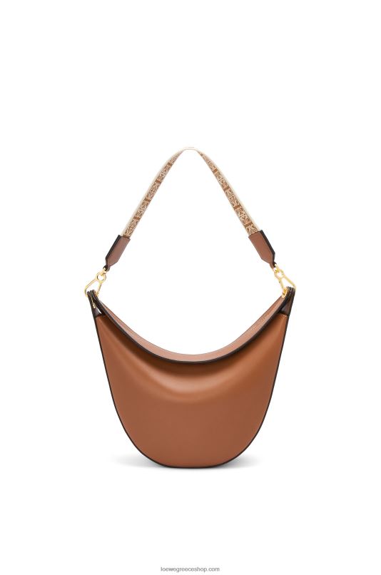 Loewe γυναίκες τσάντα luna σε σατέν δέρμα μοσχαριού και ζακάρ RZR0J453 πέκαν