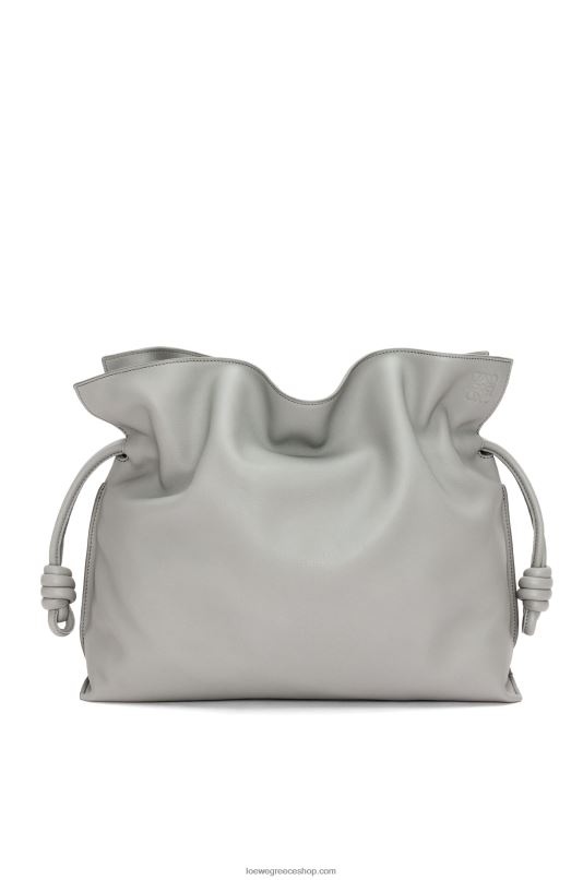 Loewe γυναίκες μεγάλος συμπλέκτης φλαμένκο σε δέρμα μοσχαριού νάπα RZR0J189 μαργαριταρένιο γκρι