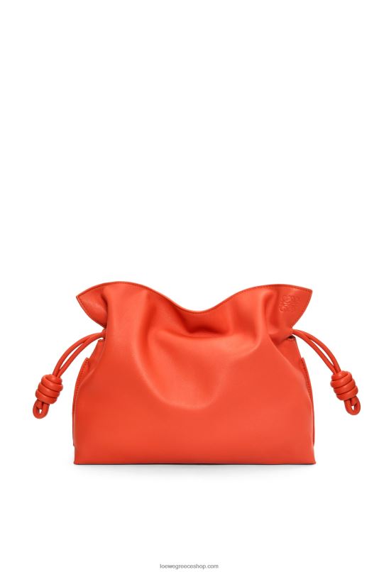 Loewe γυναίκες clutch φλαμένκο σε δέρμα μοσχαριού νάπα RZR0J356 πορτοκαλί ανατολή του ηλίου
