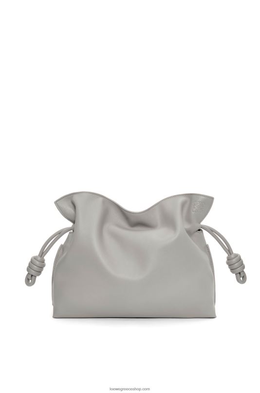 Loewe γυναίκες clutch φλαμένκο σε δέρμα μοσχαριού νάπα RZR0J358 μαργαριταρένιο γκρι