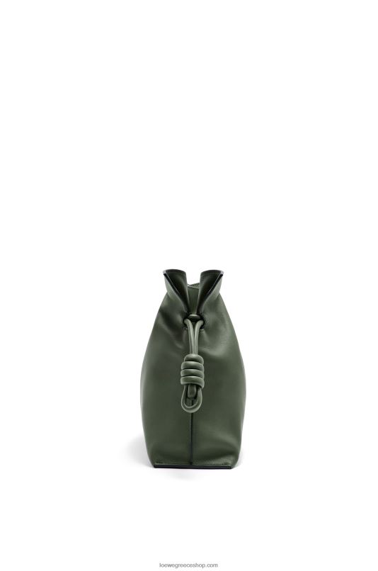 Loewe γυναίκες clutch φλαμένκο σε δέρμα μοσχαριού νάπα RZR0J428 vintage χακί