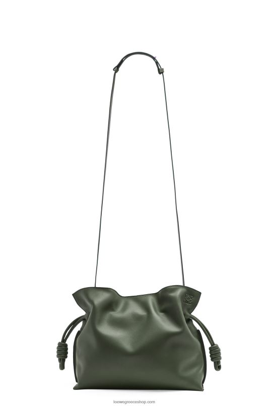 Loewe γυναίκες clutch φλαμένκο σε δέρμα μοσχαριού νάπα RZR0J428 vintage χακί