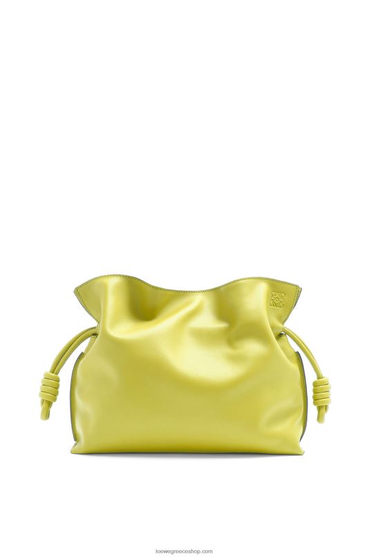 Loewe γυναίκες clutch φλαμένκο σε δέρμα μοσχαριού νάπα RZR0J608 ασβέστη κίτρινο