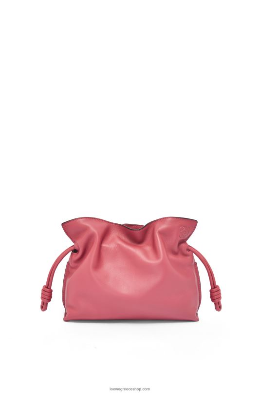 Loewe γυναίκες mini flamenco clutch σε δέρμα μοσχαριού νάπα RZR0J272 Plumrose