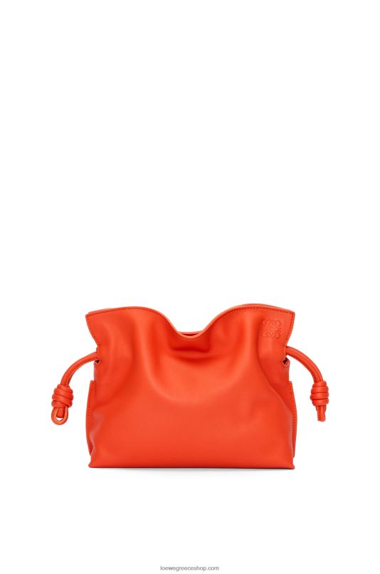 Loewe γυναίκες mini flamenco clutch σε δέρμα μοσχαριού νάπα RZR0J320 πορτοκαλί ανατολή του ηλίου