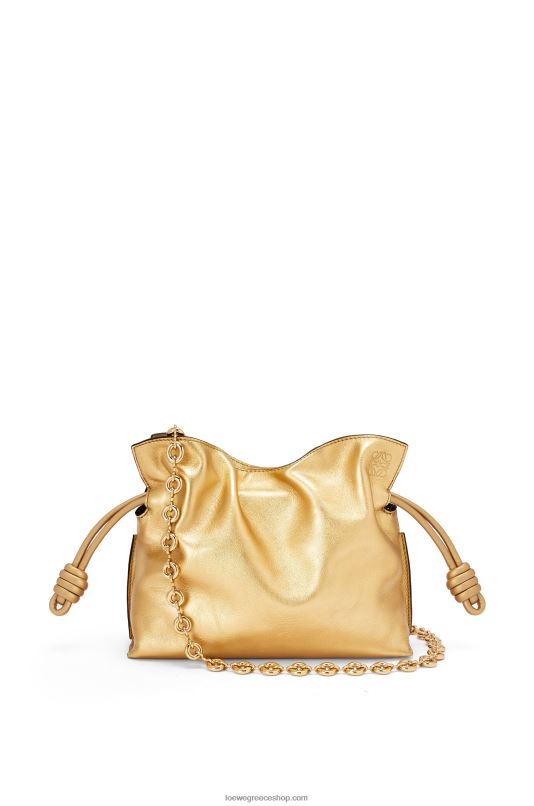Loewe γυναίκες mini flamenco clutch από δέρμα μοσχαριού νάπα με αλυσίδα RZR0J333 χρυσός