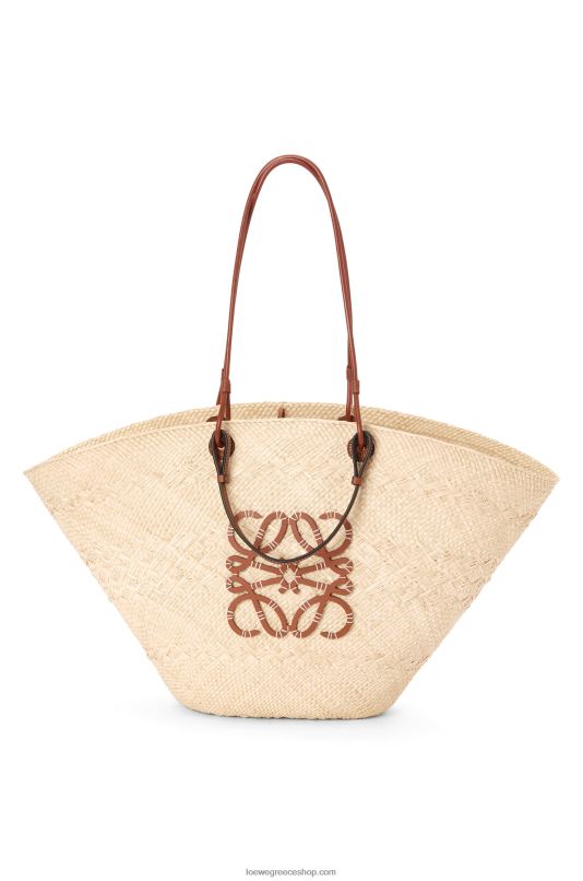 Loewe γυναίκες μεγάλο τσαντάκι με καλάθι αναγραμμάτων σε φοίνικα και δέρμα μοσχαριού RZR0J17 φυσικός/μαύρισμα