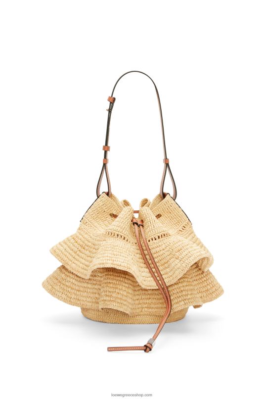 Loewe γυναίκες τσάντα βολάν με μπαλόνι σε ράφι και δέρμα μοσχαριού RZR0J39 φυσικός/μαύρισμα