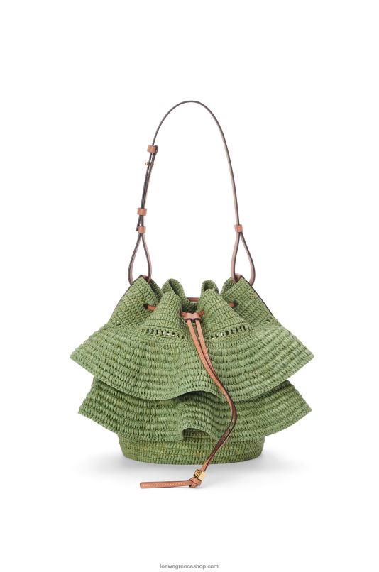 Loewe γυναίκες τσάντα βολάν με μπαλόνι σε ράφι και δέρμα μοσχαριού RZR0J66 πράσινο/μαύρισμα