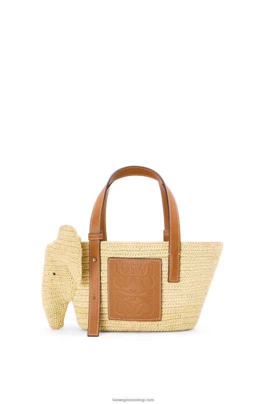 Loewe γυναίκες μικρή τσάντα καλαθιού ελέφαντα σε ράφι και δέρμα μοσχαριού RZR0J79 φυσικός/μαύρισμα