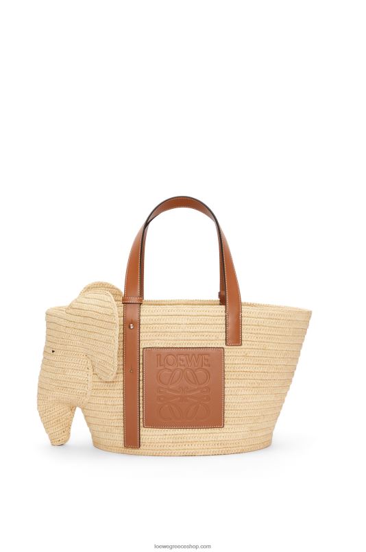 Loewe γυναίκες τσάντα καλαθιού ελέφαντα σε ράφι και δέρμα μόσχου RZR0J80 φυσικός/μαύρισμα