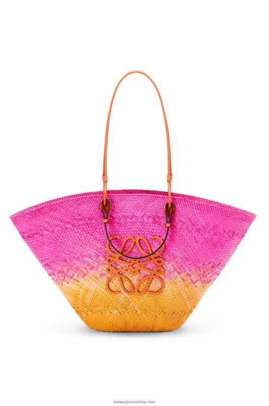 Loewe γυναίκες μεγάλο τσαντάκι με καλάθι αναγραμμάτων σε φοίνικα και δέρμα μοσχαριού RZR0J84 φούξια/πορτοκάλι