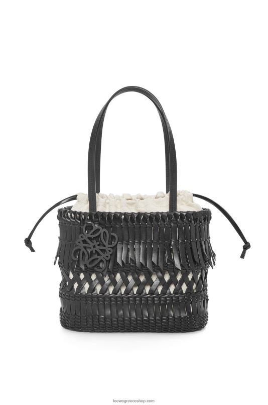 Loewe γυναίκες τετράγωνο τσαντάκι με κρόσσια σε δέρμα μοσχαριού RZR0J91 μαύρος