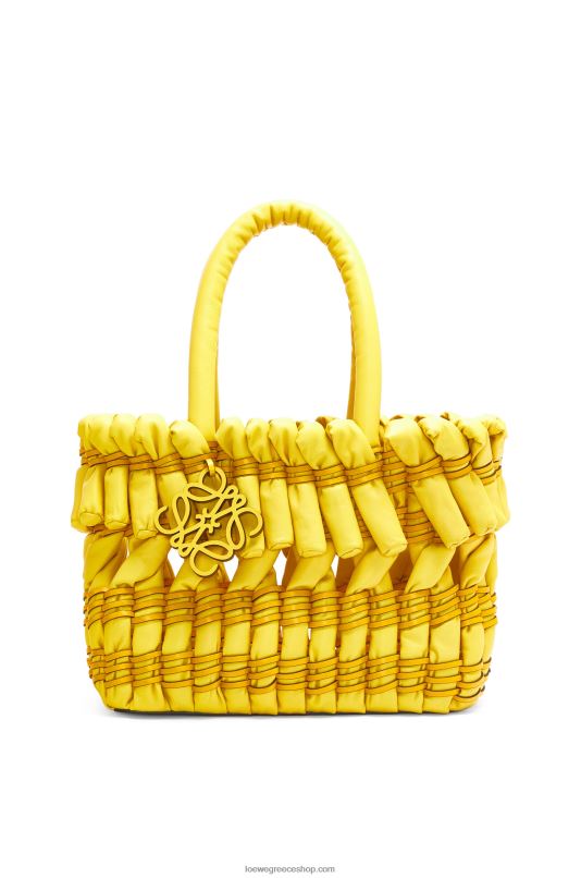 Loewe γυναίκες μικρό σωληνωτό καλάθι σε δέρμα αρνιού νάπα RZR0J92 κίτρινος