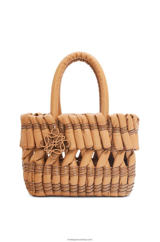 Loewe γυναίκες μικρό σωληνωτό καλάθι σε δέρμα αρνιού νάπα RZR0J93 ζεστή έρημος