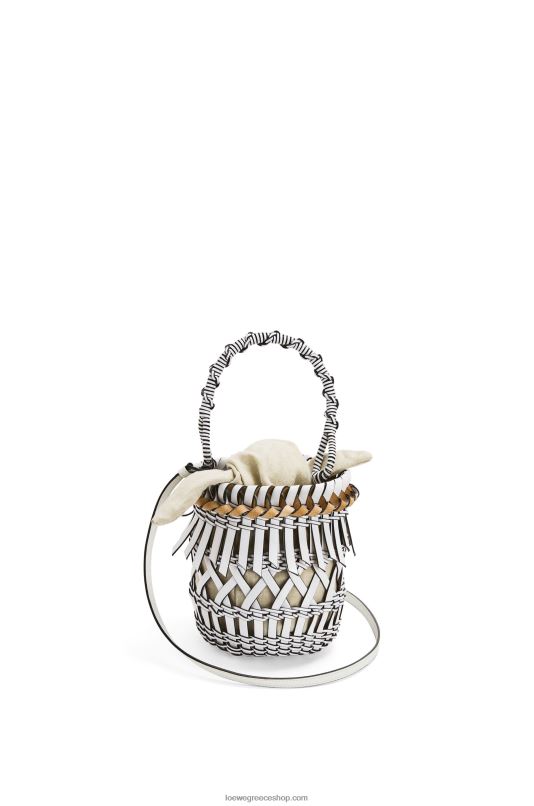Loewe γυναίκες μικρά κρόσσια bucket bag σε δέρμα μοσχαριού RZR0J131 άσπρο