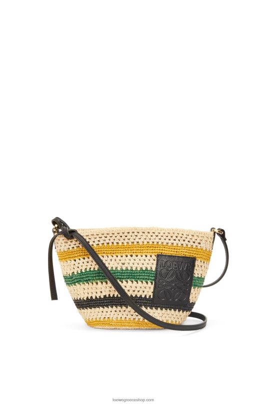Loewe γυναίκες pochette σε ριγέ ράφια και δέρμα μοσχαριού RZR0J25 φυσικό/πολύχρωμο