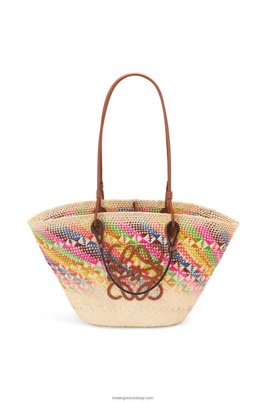 Loewe γυναίκες τσαντάκι αναγραμματισμού σε παλμά και δέρμα μοσχαριού rainbow iraca RZR0J106 πολύχρωμο/μαύρισμα