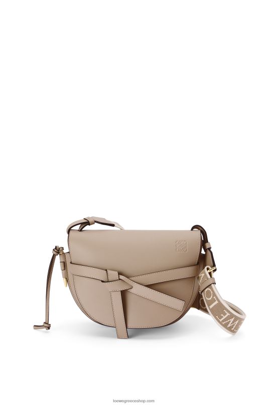 Loewe γυναίκες μικρή τσάντα πύλης από απαλό δέρμα μοσχαριού και ζακάρ RZR0J255 άμμος