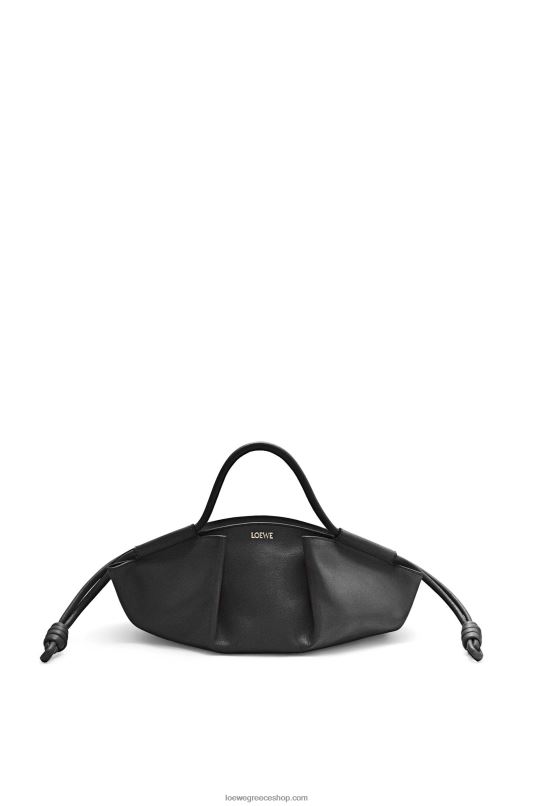 Loewe γυναίκες μικρή τσάντα paseo σε γυαλιστερό δέρμα μοσχαριού νάπα RZR0J347 μαύρος