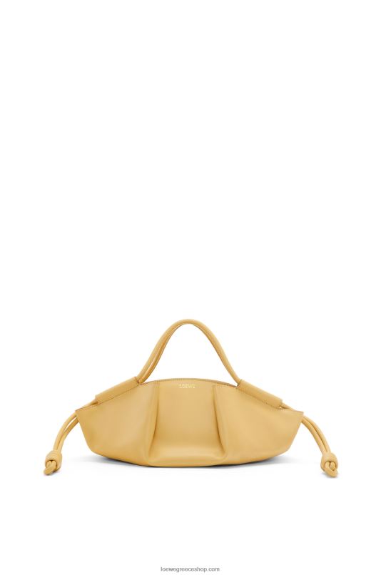 Loewe γυναίκες μικρή τσάντα paseo σε γυαλιστερό δέρμα μοσχαριού νάπα RZR0J351 σκούρο βούτυρο