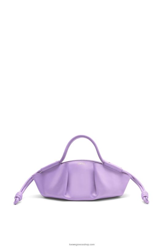 Loewe γυναίκες μικρή τσάντα paseo σε γυαλιστερό δέρμα μοσχαριού νάπα RZR0J354 ανοιχτό μοβ