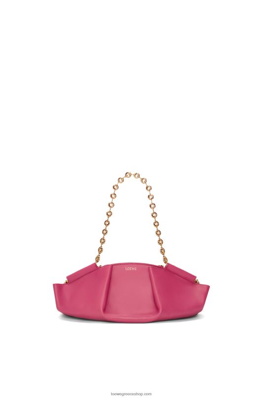 Loewe γυναίκες μικρή τσάντα paseo σε γυαλιστερή νάπα δέρμα μοσχαριού με αλυσίδα RZR0J420 πορφύρα βαφή