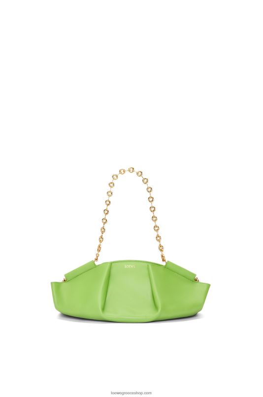 Loewe γυναίκες μικρή τσάντα paseo σε γυαλιστερή νάπα δέρμα μοσχαριού με αλυσίδα RZR0J422 ΠΡΑΣΙΝΟ μηλο